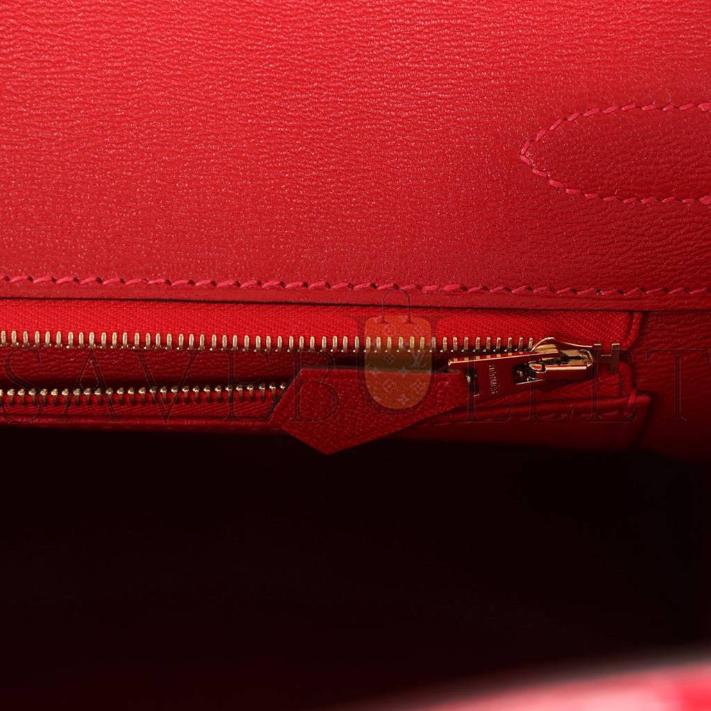 HERMES MASTER BIRKIN 30 BRAISE SHINY POROSUS CROCODILE GOLD HARDWARE (30*22*16cm)